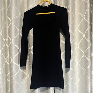 Zara Sexy Black Long Sleeve Fiited Dress